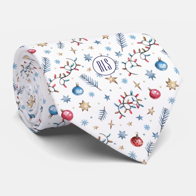Monogram, Helgdag Dekoration Mönster Neck Tie Slips (Rullad)
