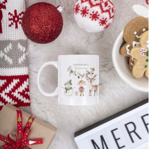 Monogram-Helgdag för jultomten Kaffemugg