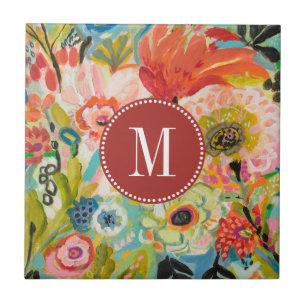 Monogram  Hemlig trädgård Blommigt III Kakelplatta