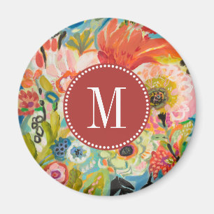 Monogram Hemlig trädgård Blommigt III Magnet