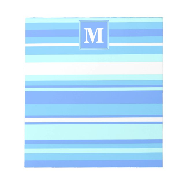 Monogram himlar blue rand anteckningsblock (Framsida)