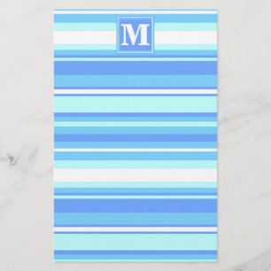 Monogram himlar blue rand brevpapper