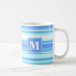 Monogram himlar blue rand kaffemugg