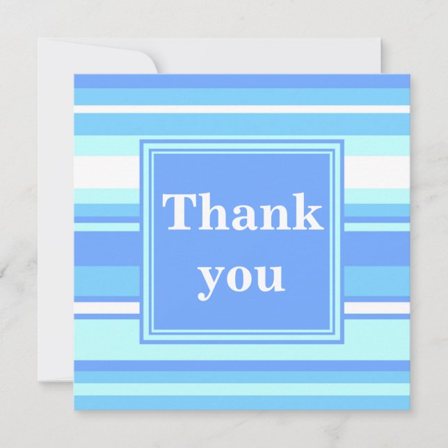 Monogram himlar blue rand tack kort (Framsida)