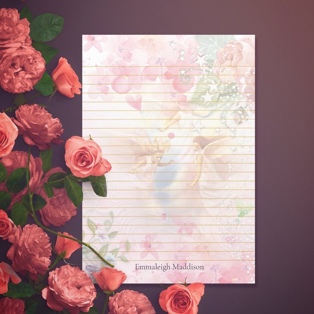 Monogram himmelskt Änglar Post-it Block (Skapare uppladdad)