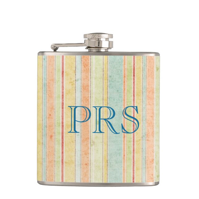 Monogram Hip Flask med slitna ränder Fickplunta (Framsidan)