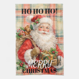 Monogram Ho ho ho God Jul Tomte röd Kökshandduk