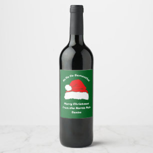 Monogram Ho ho ho Tomtehatt God Jul Vinflaska Etikett