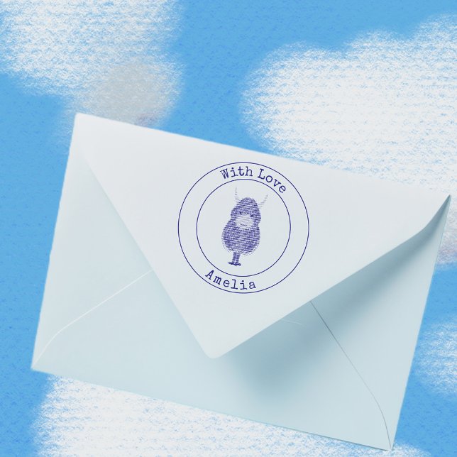 Monogram höglandskädda med Kärlek Självfärgande Stämpel (Skapare uppladdad)