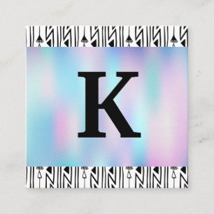 Monogram Holografisk övertoning Fyrkantigt Visitkort