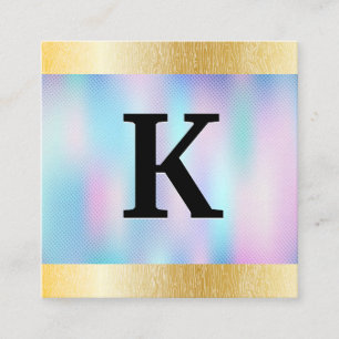 Monogram Holografisk övertoning Naturligt Linj Fyrkantigt Visitkort