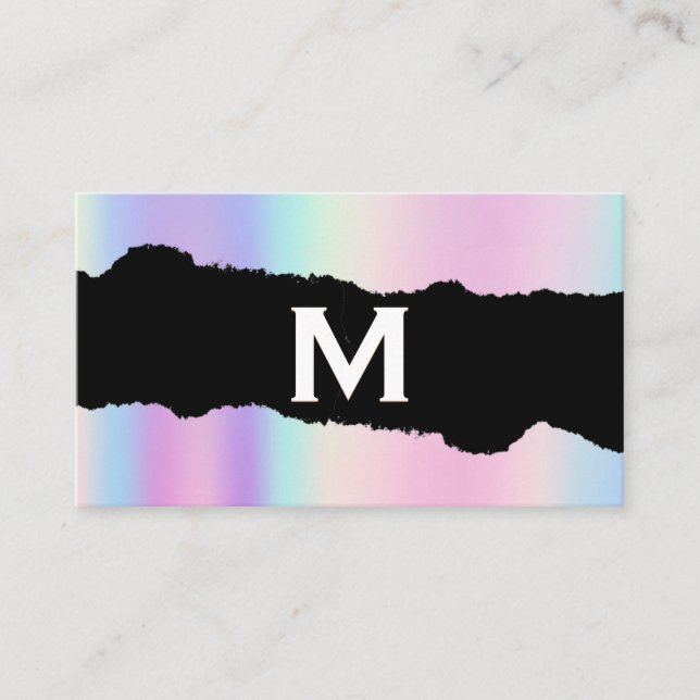 Monogram | Holografisk övertoning | Torn effekt Visitkort (Framsida)