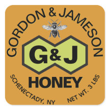 Monogram Honung Burk Wedding Favor