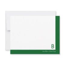 Monogram Hörndesign Mörkgrön Band Brevpapper