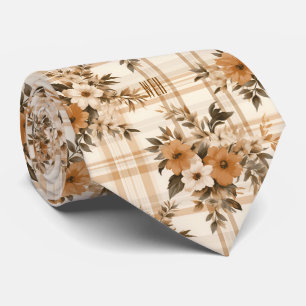 Monogram Höst-Blommor Rutmönster Halsduk Slips