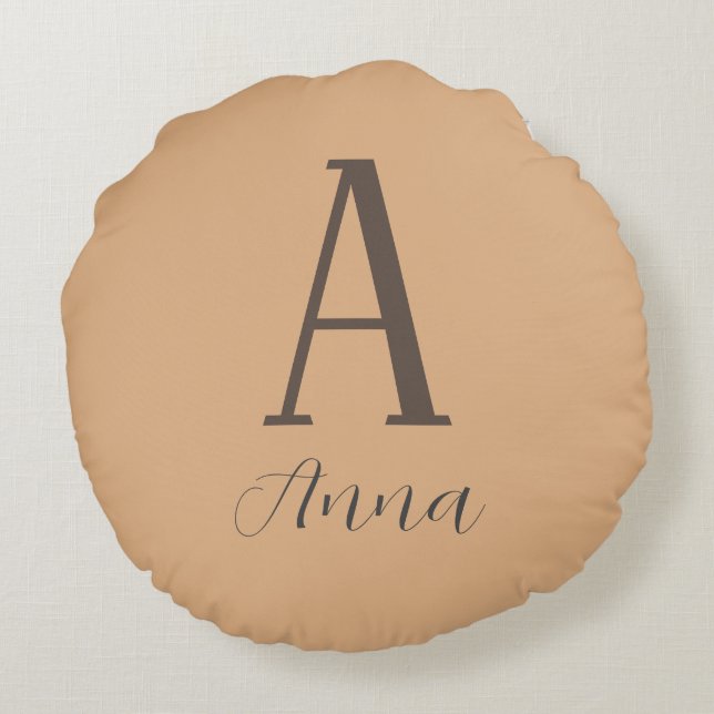 Monogram höstvib rund kudde (Baksidan)