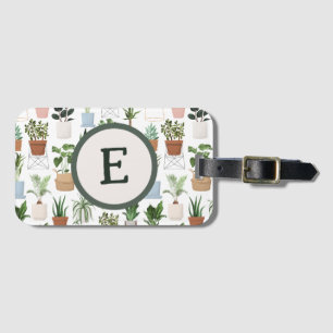 Monogram Houseplantor Botanical Löv Bagagebricka
