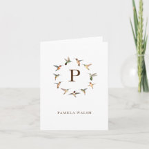Monogram Hummingaps Note Card