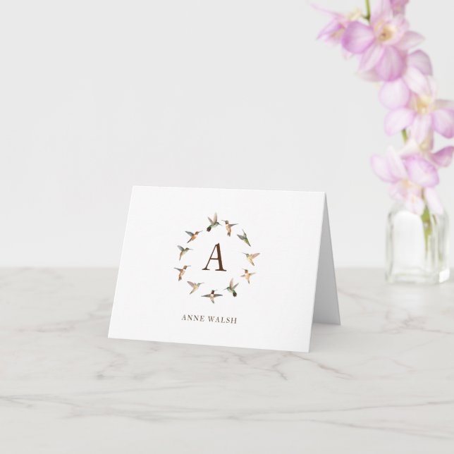 Monogram Hummingaps Note Card Kort (Orkide)