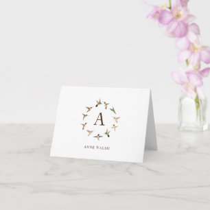 Monogram Hummingaps Note Card Kort