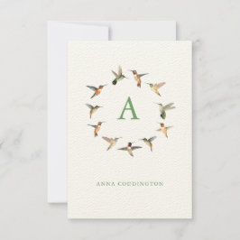 Monogram Hummingbird Anteckningskort