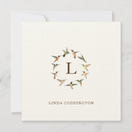 Monogram Hummingbird-anteckningskort Anteckningskort