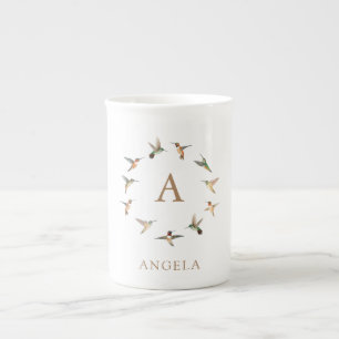 Monogram Hummingbird Benporslin Mugg
