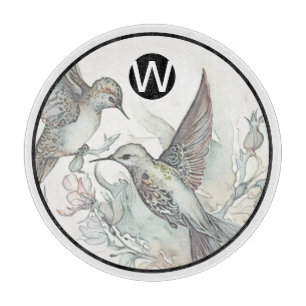 Monogram Hummingbird Glass Caking Board