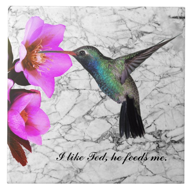 MONOGRAM HUMMINGBIRD KAKELPLATTA (Framsidan)