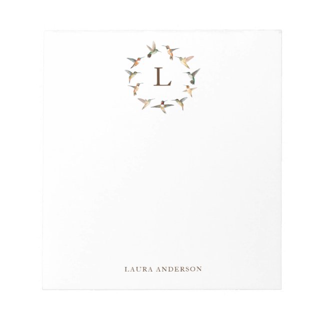 Monogram Hummingbird Post-it Notes Anteckningsblock (Framsida)