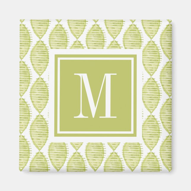 Monogram | Hygge Flowers Mönster Magnet (Framsidan)