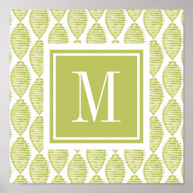 Monogram | Hygge Flowers Mönster Poster (Framsidan)