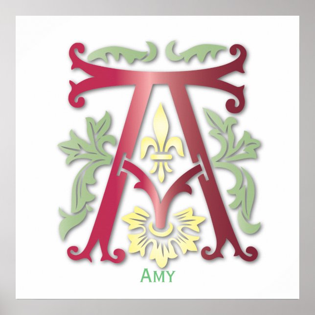 Monogram i Blommigtens utformning Poster (Framsidan)
