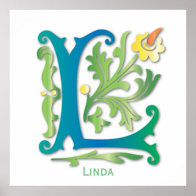 Monogram i Blommigtens utformning Poster (Framsidan)