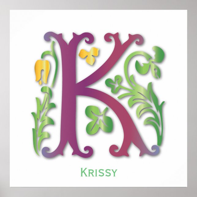 Monogram i Blommigtens utformning Poster (Framsidan)