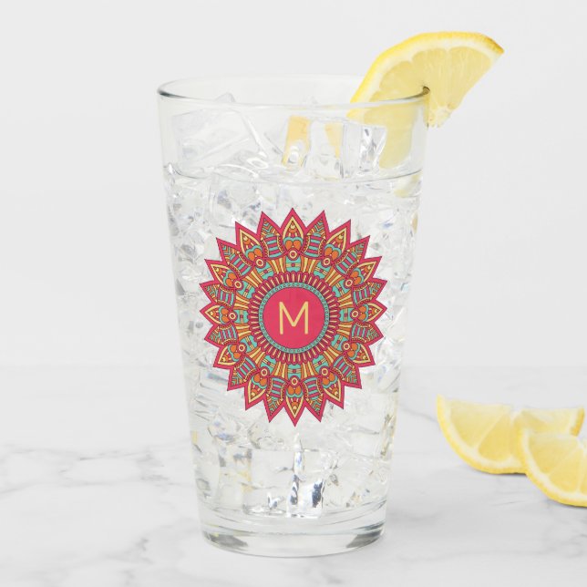 Monogram i Boho Ram pint-glas Glaskopp (Bakside Is)
