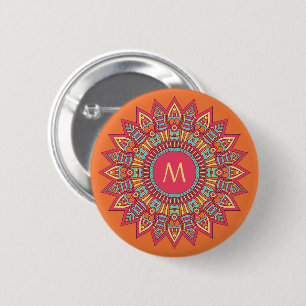 Monogram i en Boho Ram-knapp Knapp