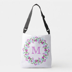 Monogram i en Flower Ram anpassningsbar-påse Axelväska
