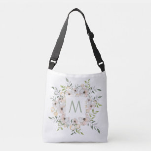 Monogram i en Flower Ram anpassningsbar-påse Axelväska