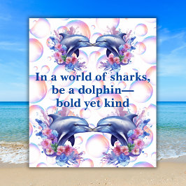 Monogram i en värld av hajar, var en delfinvit poster