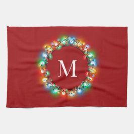 Monogram i julklapp Ljus Circle Helgdag Kökshandduk