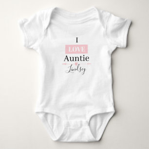 MONOGRAM I KÄRLEK AUNTIE Baby Bodykostym T Shirt