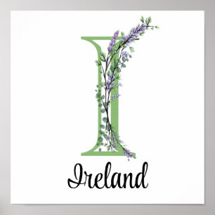 Monogram I Lavendel Eucalyptus barnrum Poster