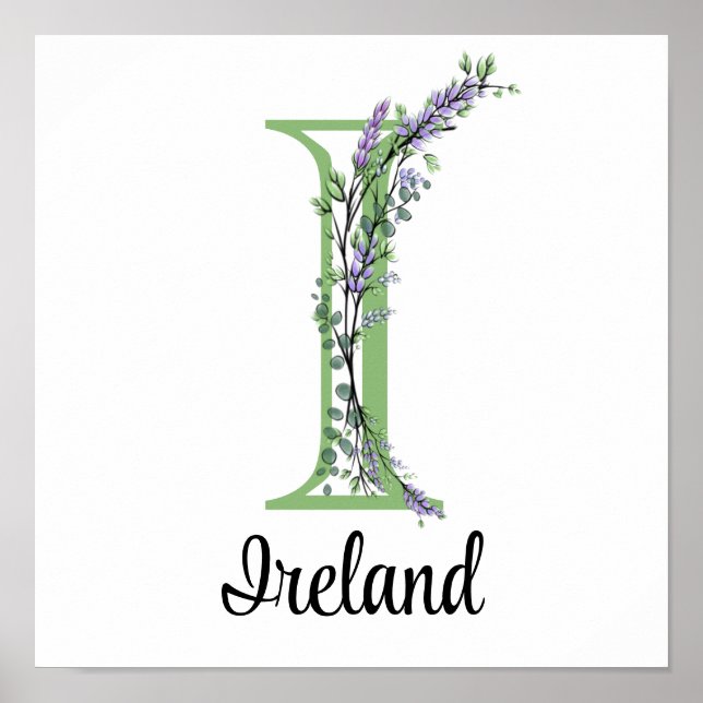 Monogram I Lavendel Eucalyptus barnrum  Poster (Framsidan)