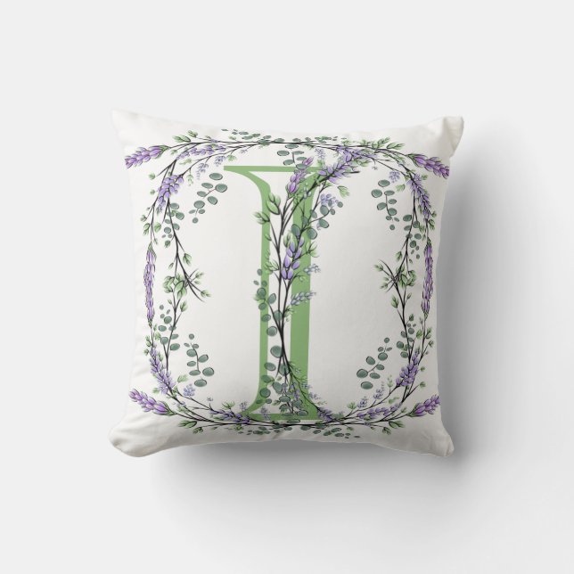 Monogram I Lavender Eucalyptus Kudde (Framsida)