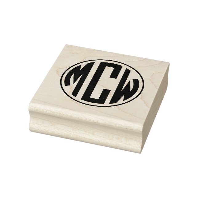 Monogram i Preppy Circle med 3 begynnelsebokstäver Stämpel (Stämpel)