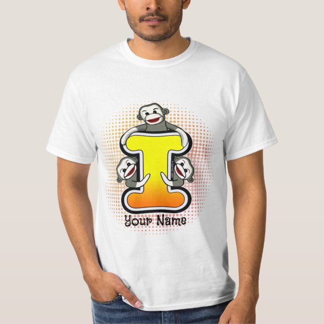 Monogram I Sock monkey T-Shirt (Framsida)