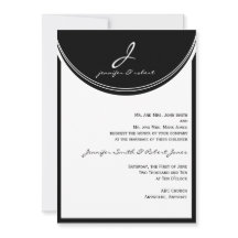 Monogram i svartvitt bröllop