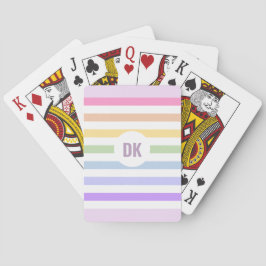 Monogram i vit cirkel Pastel Rainbow Rand Casinokort