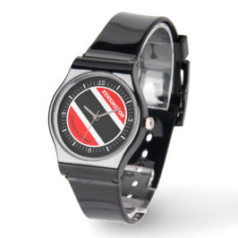 Monogram i vit text Trinidad och Tobago Armbandsur